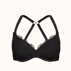 Lively The Lace No-Wire Push-Up Bra 36A Jet Black NWT